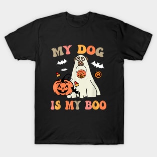 My Dog is My Boo Halloween Shirt, Spooky Dog Tee, Ghost Dog Shirt, Dog Mom Shirt,Halloween Dog T-Shirt